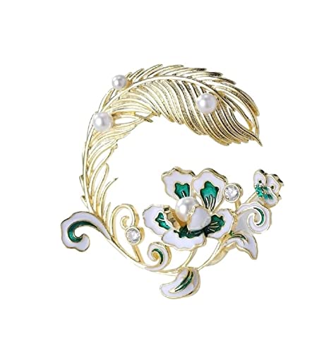 Broschen Brosche Pfingstrose Blume Brosche Atmosphäre Kranz Pins Brosche Zubehör Damen Kleidung Dekoration Pin für Frauen Frauen von NTIYOU