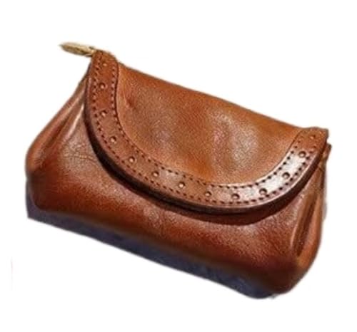 Geldbörsen Damen-Leder-Geldbörse, Vintage-Stil, großes Fassungsvermögen, kurzer Kartenhalter, kann mehrere Kreditkarten, Münzgeldbörsen, reißfest aufbewahren Dauerhaft ( Color : Brown , Size : 8x12cm von NTIYOU