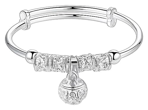 Kette Schmuck Sterling Silber Armband für Damen 925 Sterling Einstellbare Manschette Armband handgeformt hohle Perlen Freundschaft Geburtstag Perlen von NTIYOU
