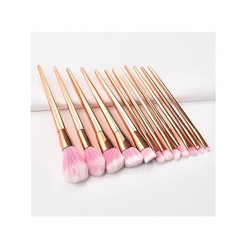 Make-up-Pinsel 12 Stück Gold Pro Foundation Puder Lidschatten Kontur Blush Brush Kosmetik Schönheit Make Up Kit Concealer von NTIYOU