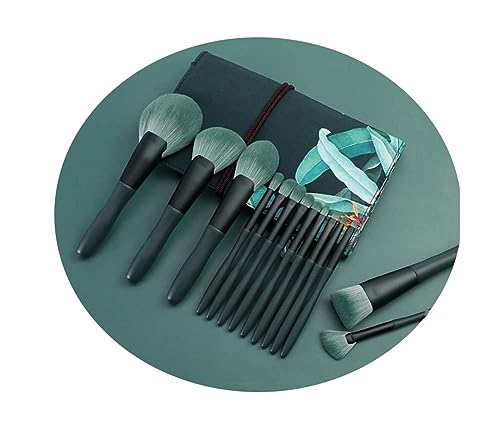 Make-up-Pinsel-Set, synthetisches Mischpinsel-Set, Lidschatten, Gesichts-Make-up-Pinsel (14 Stück, grün) von NTIYOU