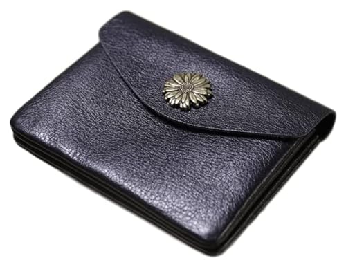 NTIYOU Geldbörsen Brieftasche Damen Ledergeldbörse Tragbarer schlanker Kartenhalter Einfache Geldbörsen mit Reißverschluss Damen-Münzfach Reißfest Dauerhaft (Color : Black-1) von NTIYOU
