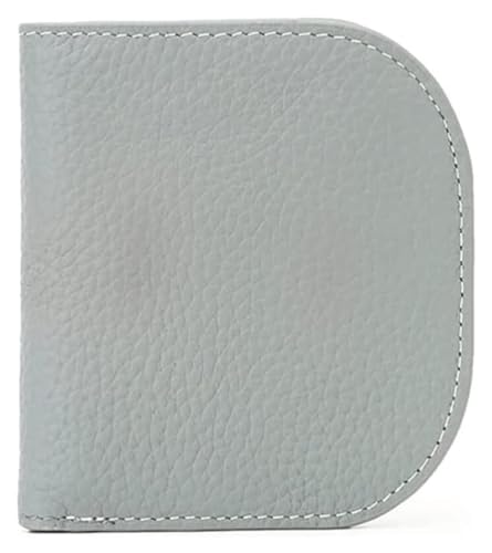 NTIYOU Geldbörsen Brieftasche Neue Damen-Geldbörse aus Leder, schlank, einfach, Kartenhalter, tragbare Schnalle, Münzgeldbörsen, 6 Kartenfächer, reißfest Dauerhaft (Color : Light Gray) von NTIYOU