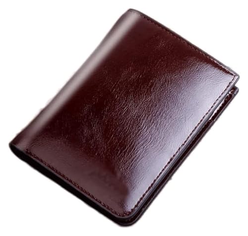 NTIYOU Geldbörsen Geldbörse Damen Leder Geldbörse Schlank Einfach Kartenhalter Große Kapazität 6 Kartenfächer Münzgeldbörsen Unisex Reißfest Dauerhaft (Color : Vertical Brown) von NTIYOU