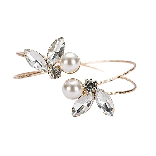 NTIYOU Handschellen Armband Armbänder Mädchen Geschenk Schmuck Design Blume Charme Kristall Perlen Armband für Frauen mit Perlen, Taille unique von NTIYOU