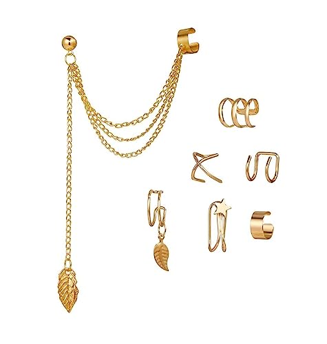 Ohrringe 1 Set modische Ohrclips Einfache Ohrenschützer für Frauen Schmuck Clip Zubehör Ohrringe Ohrhänger Mädchen (Farbe: 1, Größe: B) von NTIYOU