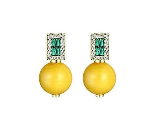 Ohrringe Ohrringe Damen Elegante Retro Ohrringe Natürlicher Edelstein Bienenwachs Ohrringe Damen Luxuriöse Temperament Accessoires Baumeln Hoop von NTIYOU