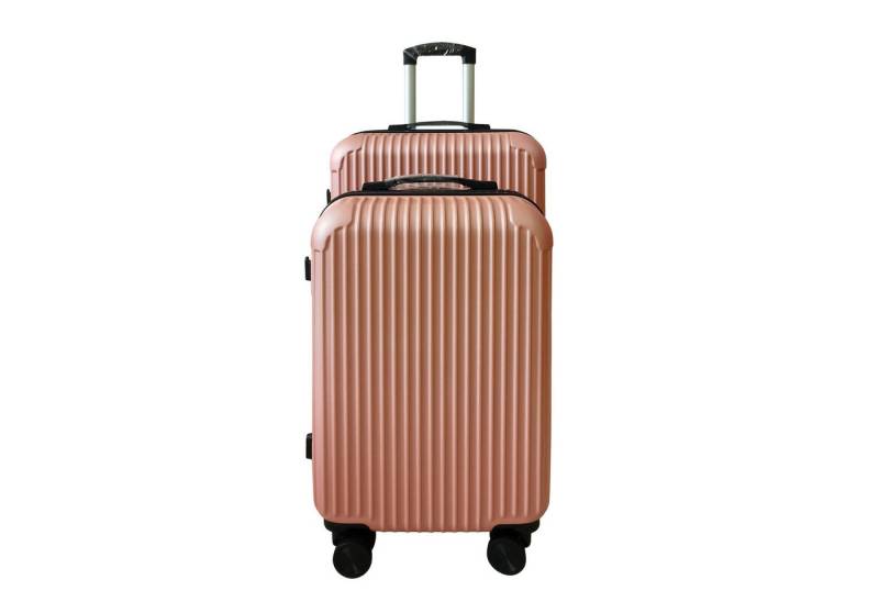 NTK-Collection Hartschalen-Trolley Hartschalenkoffer 2er-Set Frenzi Rosegold, 4 Rollen von NTK-Collection