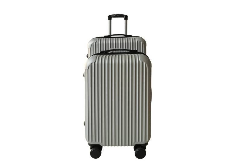 NTK-Collection Hartschalen-Trolley Hartschalenkoffer 2er-Set Frenzi Silber, 4 Rollen von NTK-Collection