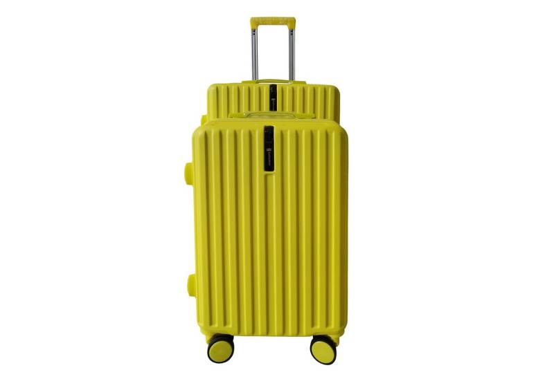 NTK-Collection Hartschalen-Trolley Hartschalenkoffer 2er-Set Leandra Gelb, 4 Rollen von NTK-Collection