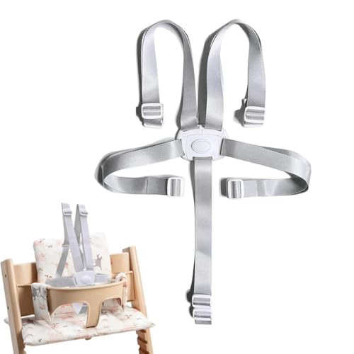 1 Stück 5 Punkt Gurt Sicherheitsgurt Hochstuhl Multifunktional Kinderschutzgurt Hochstuhl Gurt für Buggy, Kindersitz, Kinderwagen und Hochstuhl, Gurt Sicherheitsgurt Hochstuhl Multifunktiona Grau von NTRUXZP