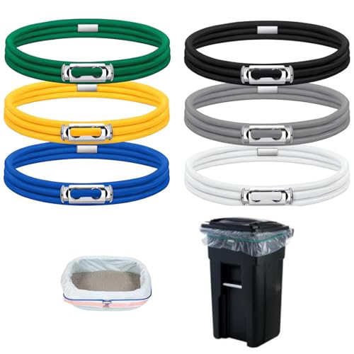 6 Stück Mülltonnen Bänder,Gummiband,Küchen-Müllbeutelbänder für 13 bis 30 Gallonen Mülltonnen,Langlebige Müllbeutelbänder,Elastische Bänder,um Mülleimerbeutel an Ort und Stelle zu Halten Müllbeutel von NTRUXZP