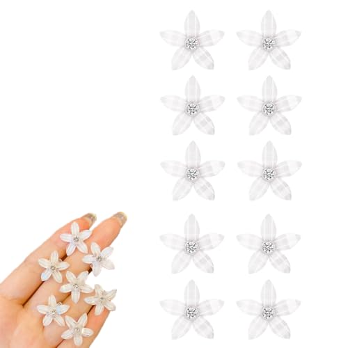 NTRUXZP 10 Stück weiße kleine Blumen-Haarspangen, Mini-süße Strass-Metall-Haarnadeln für Frauen, Braut-Haarspangen für Mädchen, haarschmuck, hair jewellery, dekorativ NTRUXZP 10 Stück weiße kleine Blumen-Haarspangen, Mini-süße Strass-Metall-Haarnadeln für Frauen, Braut-Haarspangen für Mädchen, haarschmuck, hair jewellery, dekorativ von NTRUXZP