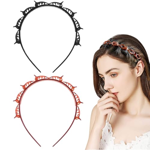 NTRUXZP 2 Stück Bangs Hairstyle Hairpin, Haarreifen mit Klammern und Zacken für Damen, Kinder und Mädchen, Haarspangen mit Haarklammer Zähnen im Set als Haarreif für Frauen im Friseurbedarf von NTRUXZP