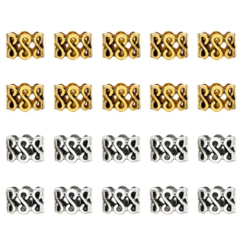 NTRUXZP 20 Stück Dreadlock Schmuck Dreadlock Perlen Manschetten Haarschmuck Dread Lock Metall Cuffs Dreadlocks Perlen Flechtet Haar Schmuck Für Männer Und Frauen Geeignet von NTRUXZP