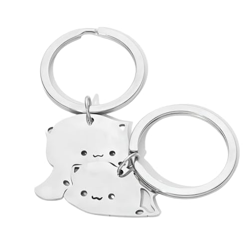 NTRUXZP 2er Set Katzen Schlüsselanhänger Katze Kuschelpartner Schlüsselanhänger Puzzle Anhänger Schlüsselanhänger Pärchen Geschenk Freundschaft Schutzengel Schlüsselanhänger von NTRUXZP