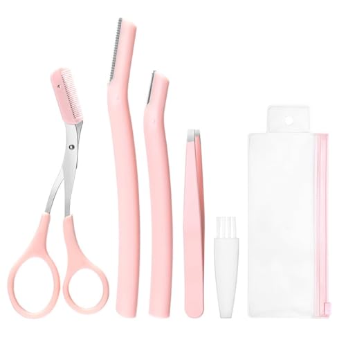 NTRUXZP 4 Stück Augenbrauenschere Augenbrauen Pflegeset Augenbrauen Rasierer Edelstahl Augenbrauentrimmer mit Kamm Pinzette Augenbrauenspule Bürste Augenbrauenschere für Männer Frauen von NTRUXZP