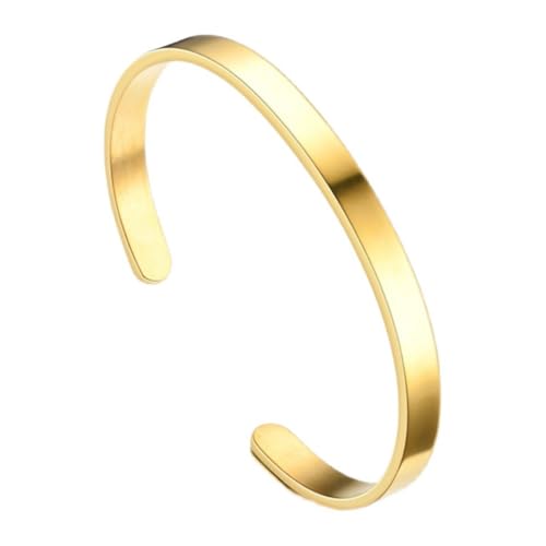 NTRUXZP Armreif Armband Paare Edelstahl Oval Verstellbar Offen Maschette Pärchen Armband, für Herren Damen Armreif Damen Geschenk für Frauen Armreif Armband Paare Armreif Armband Paare Golden von NTRUXZP