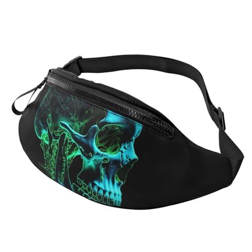 Bauchtaschen für Damen, große Umhängetasche, trendige Brusttasche, Pinguin, eisige Landschaft, Hüfttasche für Reisen, Grünes Skelett, Einheitsgröße Bauchtaschen für Damen, große Umhängetasche, trendige Brusttasche, Pinguin, eisige Landschaft, Hüfttasche für Reisen, Grünes Skelett, Einheitsgröße von NTVOWPZO