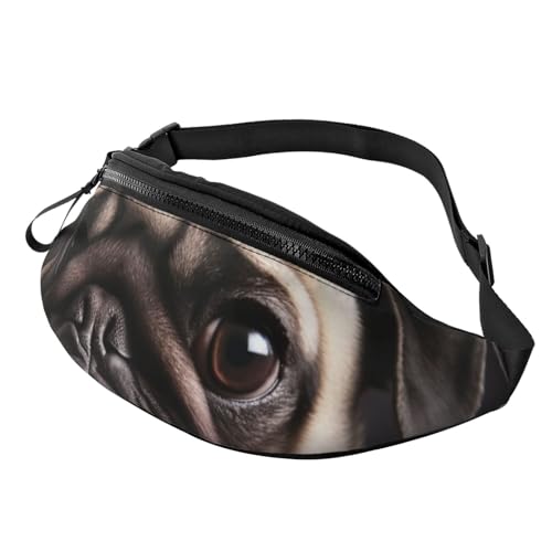 Gürteltasche für Damen, große Umhängetasche, trendige Brusttasche, Hawaii-Blume, Palmblätter, Hüfttasche für Reisen, mops, Einheitsgröße Gürteltasche für Damen, große Umhängetasche, trendige Brusttasche, Hawaii-Blume, Palmblätter, Hüfttasche für Reisen, mops, Einheitsgröße von NTVOWPZO