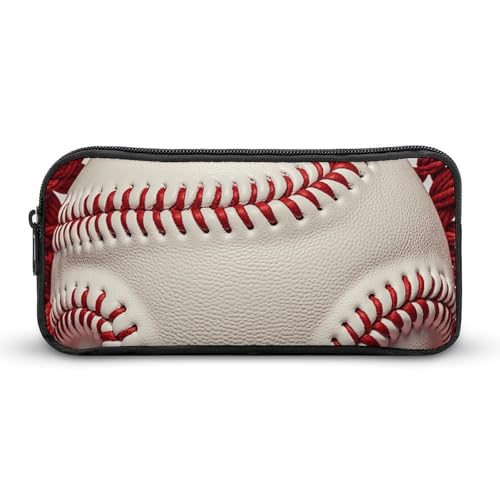 NTVOWPZO Federmäppchen, ästhetisches Stiftetui, Baseball-Spitze, Nahaufnahme, tragbare Stifttasche, Make-up-Tasche, Schreibtisch-Organizer für Büro, Stil, 22 x 12 x 5 cm, Federmäppchen, Stil:, von NTVOWPZO