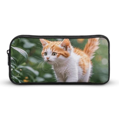 NTVOWPZO Federmäppchen, ästhetisches Stiftetui, Kätzchen, Spaziergänge entlang der tragbaren Stifttasche, Make-up-Tasche, Schreibtisch-Organizer für Büro, Stil, 22 x 12 x 5 cm, Federmäppchen, Stil:, von NTVOWPZO