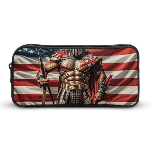 NTVOWPZO Federmäppchen, ästhetisches Stiftetui, USA-Flagge, amerikanische Spartaner, tragbare Stifttasche, Make-up-Tasche, Schreibtisch-Organizer für Büro, Stil, 22 x 12 x 5 cm, Federmäppchen, Stil:, NTVOWPZO Federmäppchen, ästhetisches Stiftetui, USA-Flagge, amerikanische Spartaner, tragbare Stifttasche, Make-up-Tasche, Schreibtisch-Organizer für Büro, Stil, 22 x 12 x 5 cm, Federmäppchen, Stil:, von NTVOWPZO