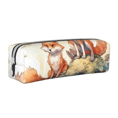 NTVOWPZO Federmäppchen, großes Federmäppchen, Wolken und Berge, Federmäppchen für Büro, kleine Reißverschlusstasche für Bleistifte, Auf einem Baum sitzend, One Size, Federmäppchen von NTVOWPZO