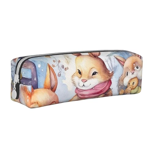 NTVOWPZO Federmäppchen, großes Federmäppchen, mehrere Cartoon-Tiere, Federmäppchen für Büro, kleine Reißverschlusstasche für Bleistifte, Mehrere Cartoon-Tiere, Einheitsgröße, Federmäppchen von NTVOWPZO