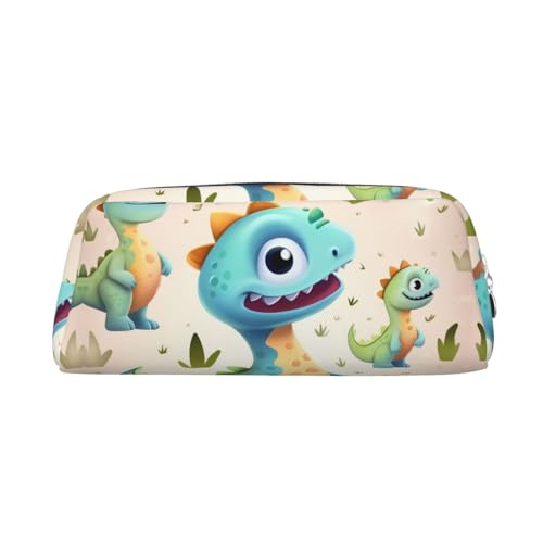 NTVOWPZO Federmäppchen, großes Federmäppchen, niedliches Dinosaurier-Federmäppchen für Büro, kleine Reißverschlusstasche für Bleistifte, Silber, One Size, Federmäppchen von NTVOWPZO