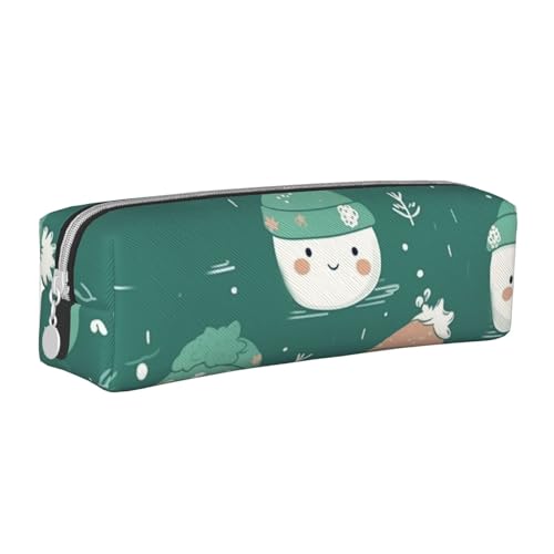 NTVOWPZO Federmäppchen, großes Federmäppchen auf orangefarbenem Baum, Federmäppchen für Büro, kleine Reißverschlusstasche für Bleistifte, Schneemann mit Mütze, One Size, Federmäppchen von NTVOWPZO