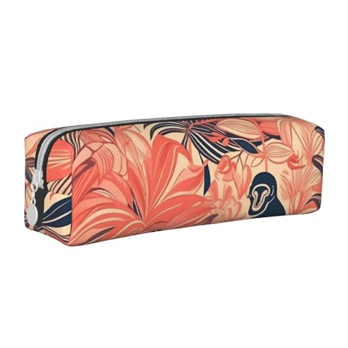 NTVOWPZO Federmäppchen mit Kapazität, großes Federmäppchen, pastoral, blauer Schmetterling, Federmäppchen für Büro, kleine Reißverschlusstasche für Bleistifte, Handfläche und Dschungel, One Size, von NTVOWPZO