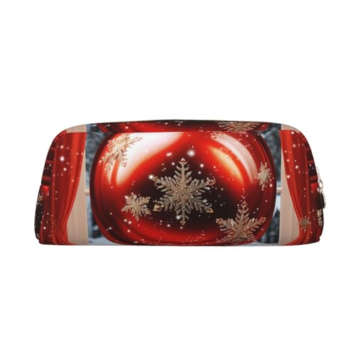 NTVOWPZO Federmäppchen mit Kapazität, großes Federmäppchen, rot, Weihnachts-Federmäppchen für Büro, kleine Reißverschlusstasche für Bleistifte, Gold, One Size, Federmäppchen von NTVOWPZO