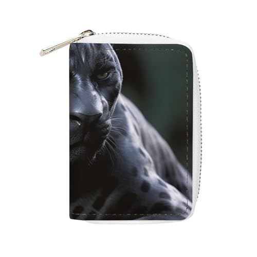 NTVOWPZO Kreditkartenetui für Herren, weicher Visitenkartenhalter, schwarzer Panther-Kartenetui mit Reißverschluss, Stil, 16 x 11,5 cm, Stil, 16 x 11,5 cm, Stil:, 16x11.5cm von NTVOWPZO