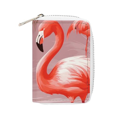 NTVOWPZO Kreditkartenetui für Herren, weiches Visitenkartenetui, Flamingo-Kartenetui mit Reißverschluss, Stil, 16 x 11,5 cm, Stil, 16 x 11,5 cm, Stil:, 16x11.5cm von NTVOWPZO