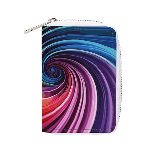 NTVOWPZO Kreditkartenetui für Herren, weiches Visitenkartenetui, Regenbogen-Spiral-Kartenetui mit Reißverschluss, Stil, 16 x 11,5 cm, Stil, 16 x 11,5 cm, Stil:, 16x11.5cm von NTVOWPZO