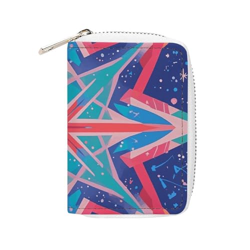 NTVOWPZO Kreditkartenetui für Herren, weiches Visitenkartenetui, Sternmuster, Kartenetui mit Reißverschluss, Stil, 16 x 11,5 cm, Stil, 16 x 11,5 cm, Stil:, 16x11.5cm von NTVOWPZO