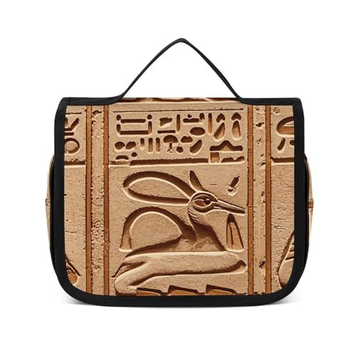 NTVOWPZO Kulturbeutel für Damen, Reise-Kulturbeutel, Ägypten, Hieroglyphen, Kosmetik-Organizer, hängende Make-up-Tasche, Stil, 22,5 x 18,5 cm, Stil, 22,5 x 18,5 cm, Stil:, 22.5x18.5cm von NTVOWPZO