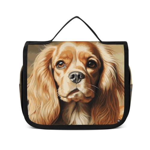 NTVOWPZO Kulturbeutel für Damen, Reise-Kulturbeutel, Cockerspaniel, Kosmetik-Organizer, Make-up-Tasche, Stil, 22,5 x 18,5 cm, Stil, 22,5 x 18,5 cm, Stil:, 22.5x18.5cm von NTVOWPZO