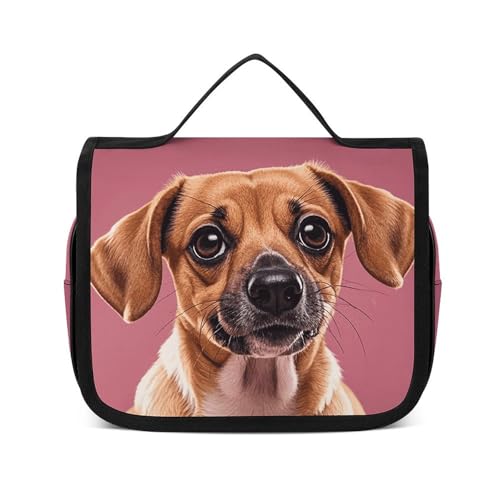 NTVOWPZO Kulturbeutel für Damen, Reise-Kulturbeutel, Dackel, Welpen, Kosmetik-Organizer, Make-up-Tasche, Stil, 22,5 x 18,5 cm, Stil, 22,5 x 18,5 cm, Stil:, 22.5x18.5cm von NTVOWPZO