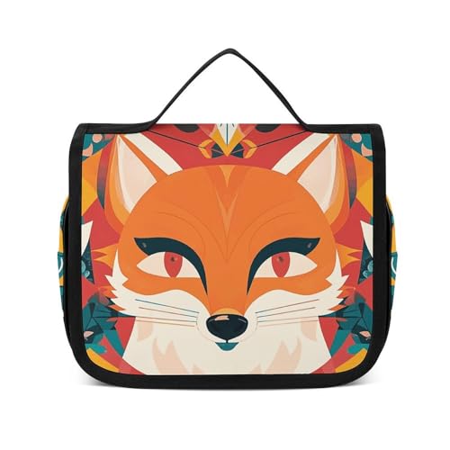 NTVOWPZO Kulturbeutel für Damen, Reise-Kulturbeutel, Fuchs und Pfeil, böhmische Kosmetiktasche, hängende Make-up-Tasche, Stil, 22,5 x 18,5 cm, Stil, 22,5 x 18,5 cm, Stil:, 22.5x18.5cm von NTVOWPZO