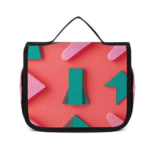 NTVOWPZO Kulturbeutel für Damen, Reise-Kulturbeutel, Koralle und blaugrüne Pfeile, Kosmetik-Organizer, Make-up-Tasche, Stil, 22,5 x 18,5 cm, Stil, 22,5 x 18,5 cm, Stil:, 22.5x18.5cm von NTVOWPZO