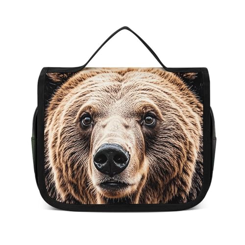 NTVOWPZO Kulturbeutel für Damen, Reise-Kulturbeutel, Lodge, Bär, Hirsch, Kosmetik-Organizer, Make-up-Tasche, Stil, 22,5 x 18,5 cm, Stil, 22,5 x 18,5 cm, Stil:, 22.5x18.5cm von NTVOWPZO