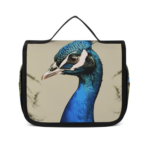 NTVOWPZO Kulturbeutel für Damen, Reise-Kulturbeutel, Pfauen-Kosmetik-Organizer, Make-up-Tasche, Stil, 22,5 x 18,5 cm, Stil, 22,5 x 18,5 cm, Stil:, 22.5x18.5cm von NTVOWPZO