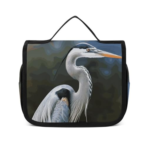 NTVOWPZO Kulturbeutel für Damen, Reise-Kulturbeutel, Reiher-Kosmetik-Organizer, Make-up-Tasche, Stil, 22,5 x 18,5 cm, Stil, 22,5 x 18,5 cm, Stil:, 22.5x18.5cm von NTVOWPZO