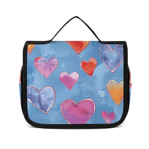 NTVOWPZO Kulturbeutel für Damen, Reise-Kulturbeutel, Rot und Orange, Kosmetik-Organizer, Make-up-Tasche, Stil, 22,5 x 18,5 cm, Stil, 22,5 x 18,5 cm, Stil:, 22.5x18.5cm von NTVOWPZO