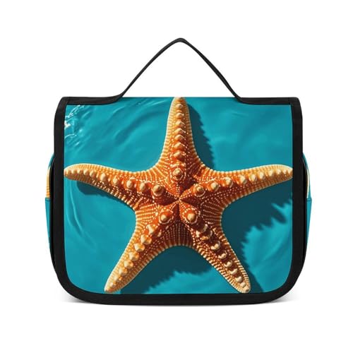 NTVOWPZO Kulturbeutel für Damen, Reise-Kulturbeutel, Seestern und Muscheln, Kosmetik-Organizer, Make-up-Tasche, Stil, 22,5 x 18,5 cm, Stil, 22,5 x 18,5 cm, Stil:, 22.5x18.5cm von NTVOWPZO