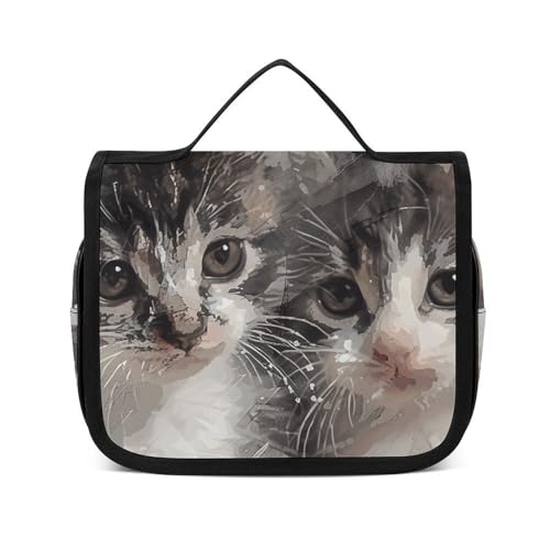 NTVOWPZO Kulturbeutel für Damen, Reise-Kulturbeutel, Silber- und Grau, Kosmetik-Organizer, Make-up-Tasche, Stil, 22,5 x 18,5 cm, Stil, 22,5 x 18,5 cm, Stil:, 22.5x18.5cm von NTVOWPZO