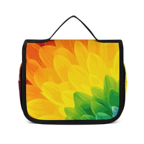 NTVOWPZO Kulturbeutel für Damen, Reise-Kulturbeutel, Sonnenblumen-Regenbogen, Kosmetik-Organizer, Make-up-Tasche, Stil, 22,5 x 18,5 cm, Stil, 22,5 x 18,5 cm, Stil:, 22.5x18.5cm von NTVOWPZO