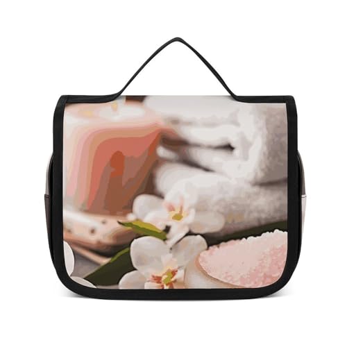 NTVOWPZO Kulturbeutel für Damen, Reise-Kulturbeutel, Spa-Thema, Kosmetik-Organizer, Make-up-Tasche, Stil, 22,5 x 18,5 cm, Stil, 22,5 x 18,5 cm, Stil:, 22.5x18.5cm von NTVOWPZO